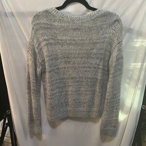 PINK Victoria's Secret Gray Textured Knit Crew Neck Sweater